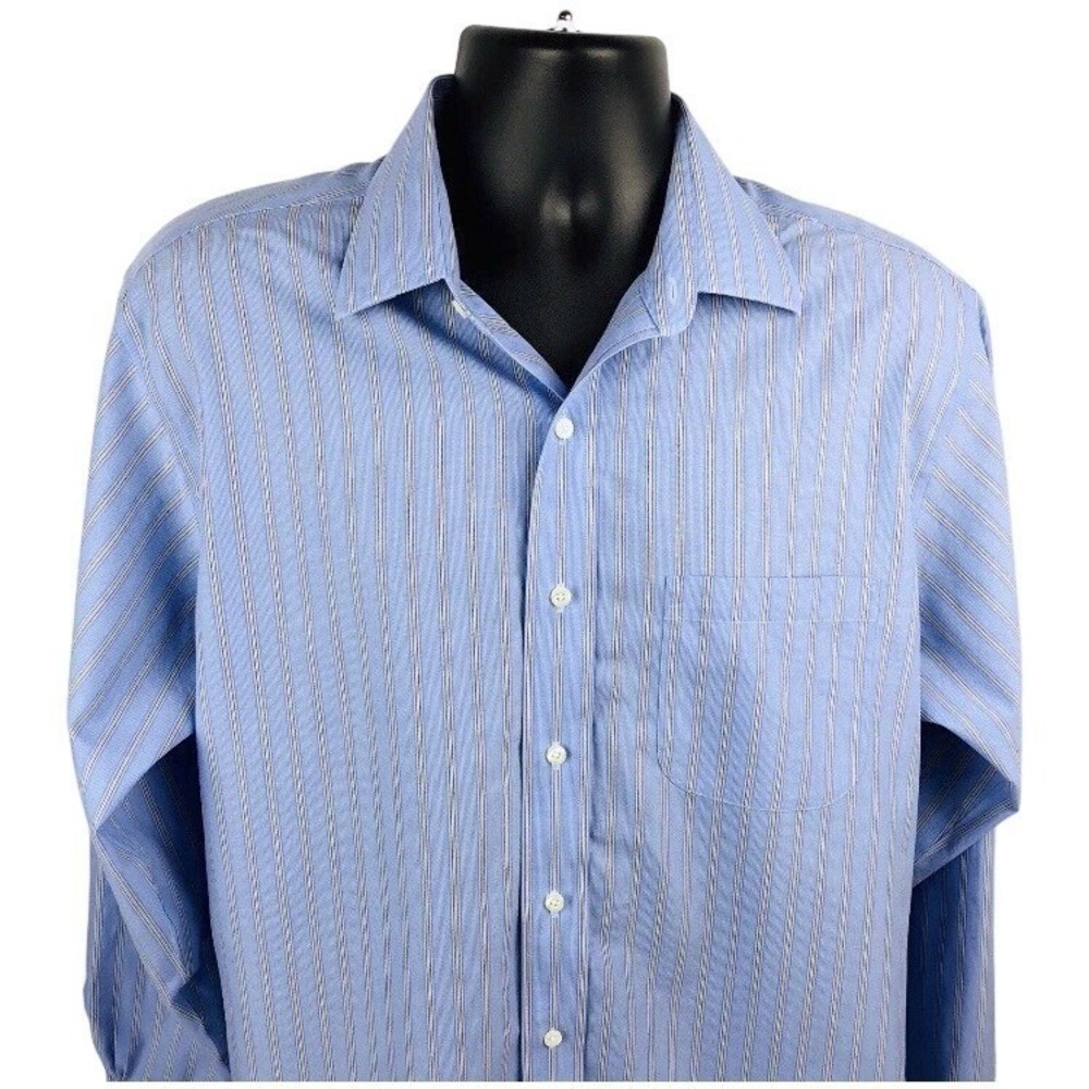Brooks Brothers Mens 16.5 Stripe Dress Shirt Long Sleeve Button ‎ Classic Fit